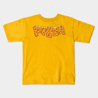 Pizza Typography Effect Kids T-Shirt